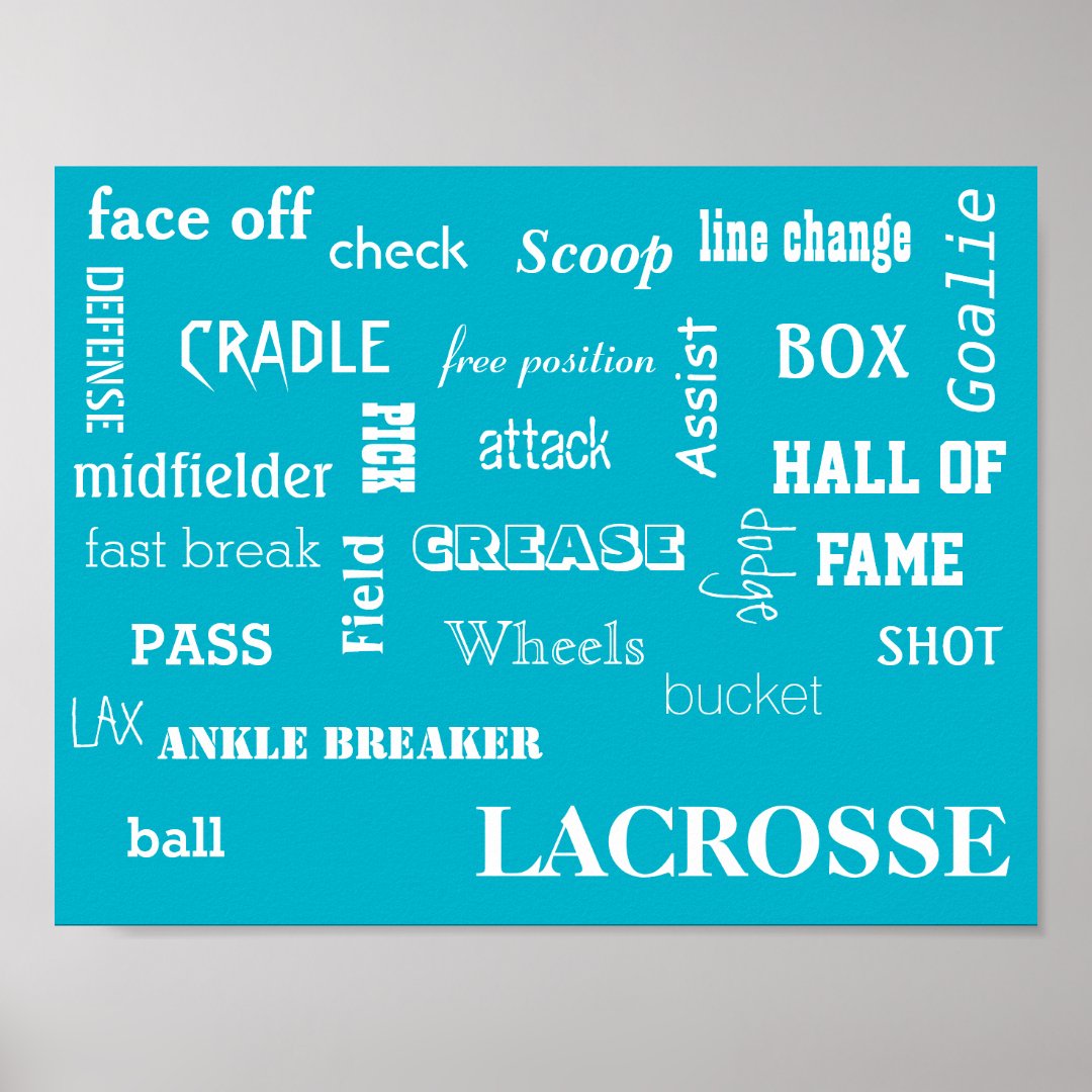 Lacrosse Terminology Poster Zazzle