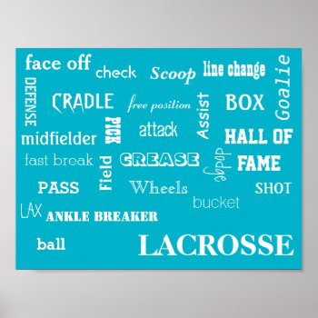 Lacrosse Terminology Poster by Sidelinedesigns at Zazzle