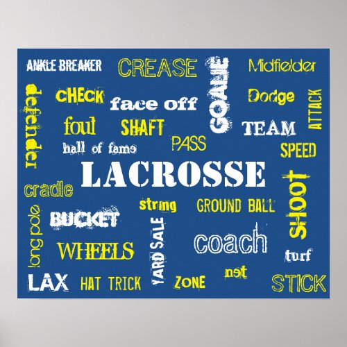 Lacrosse Terminology Poster Poster