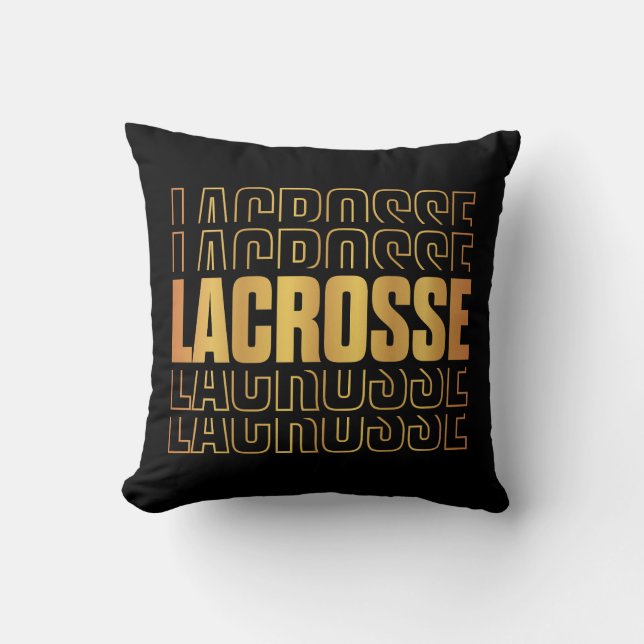 Lacrosse Text Throw Pillow (Front)