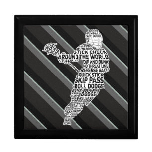 Lacrosse Typographic Player Jewelry Box