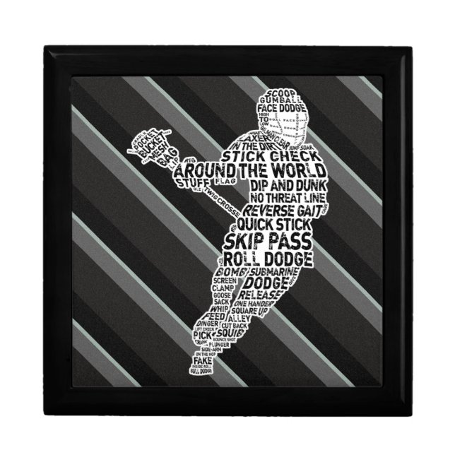 Lacrosse Typographic Player Jewelry Box (Front)