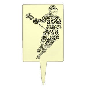 Lacrosse Typography Design Cake Topper