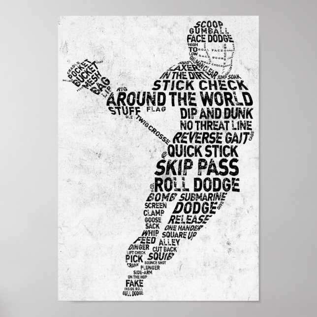 Lacrosse Typography Design Poster (Front)