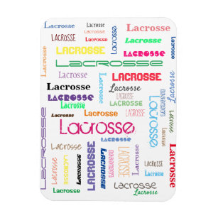 Lacrosse Typography Flexible Photo Magnet