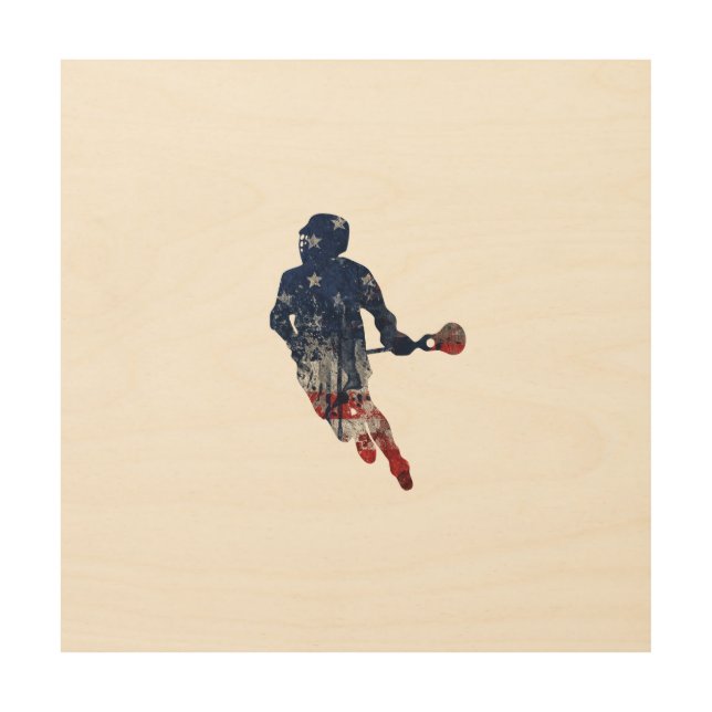 Lacrosse USA Wood Wall Art (Front)
