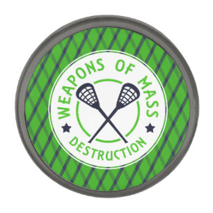 Lacrosse Weapons of Destruction Lapel Pin