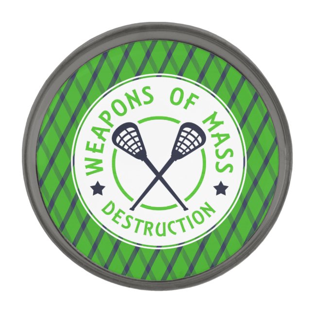 Lacrosse Weapons of Destruction Lapel Pin (Front)