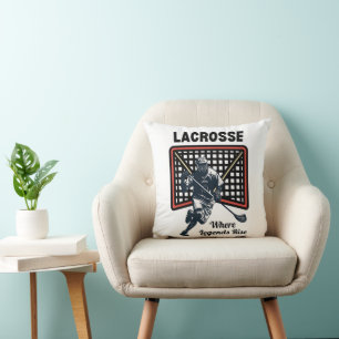 Lacrosse: Where Legends Rise Throw Pillow