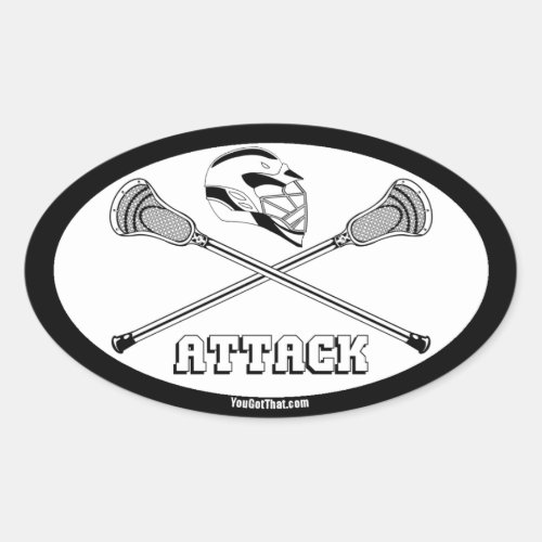 lacrosse white sticks attack oval sticker