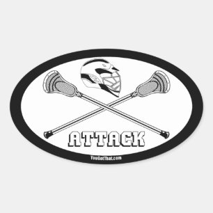 lacrosse white sticks attack oval sticker