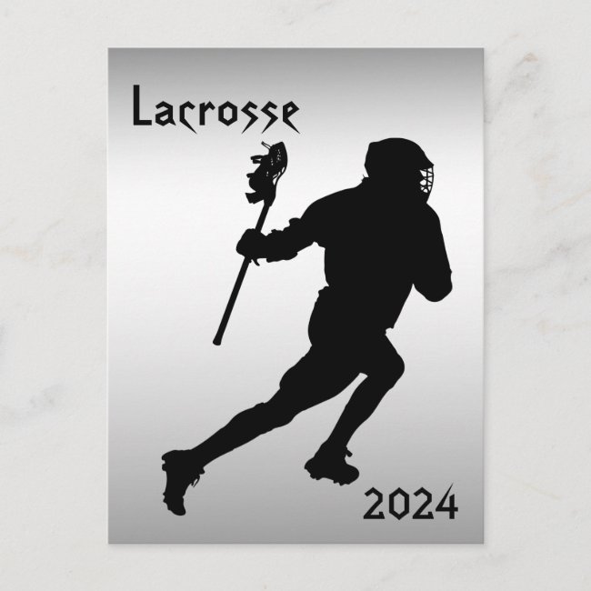 Lacrosse with 2024 Calendar on Back Postcard