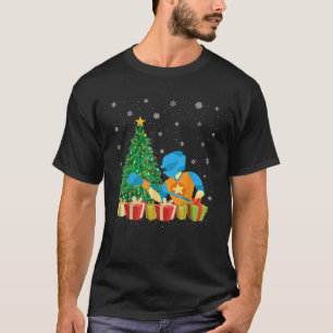 Lacrosse Xmas Tree Lighting Santa Hat Lacrosse Chr T-Shirt