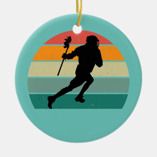 Lacrosser Lacrosse Stick Protective Goal Ball Ceramic Ornament