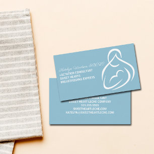 Lactation Consultant Breastfeeding Baby Blue Business Card