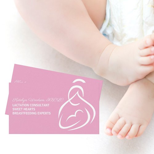 Lactation Consultant Breastfeeding Expert Pink Business Card