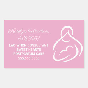 Lactation Consultant Breastfeeding Expert Pink Rectangular Sticker