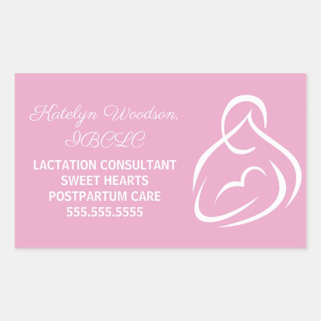 Lactation Consultant Breastfeeding Expert Pink Rectangular Sticker (Front)