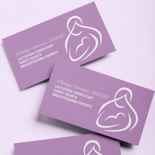 Lactation Consultant Breastfeeding Expert Purple Business Card