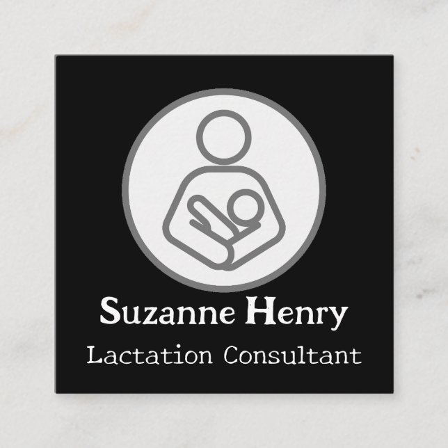 Lactation Consultant Breastfeeding Leche Baby Square Business Card (Front)