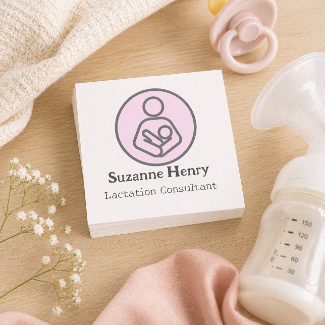 Lactation Consultant Breastfeeding Leche Baby Square Business Card (Creator Uploaded)