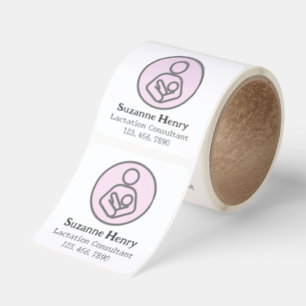 Lactation Consultant Breastfeeding Pink Square Sticker