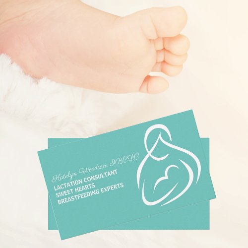 Lactation Consultant Breastfeeding Teal Doula Business Card