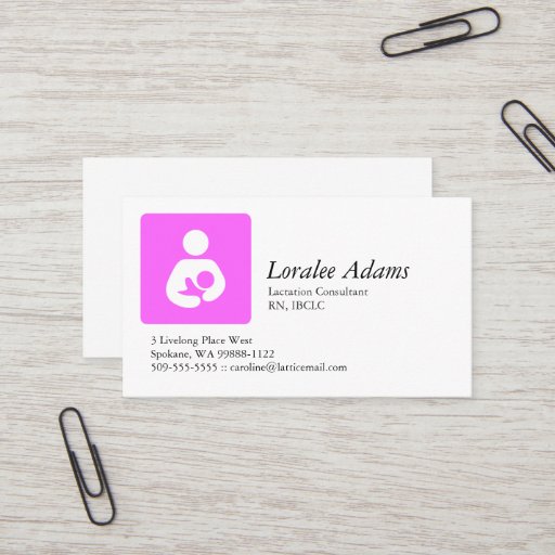 Customizable Lactation Consultant Business Cards