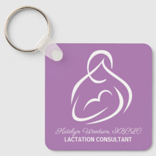 Lactation Consultant Custom Breastfeeding Purple Keychain