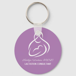 Lactation Consultant Custom Purple Breastfeeding Keychain