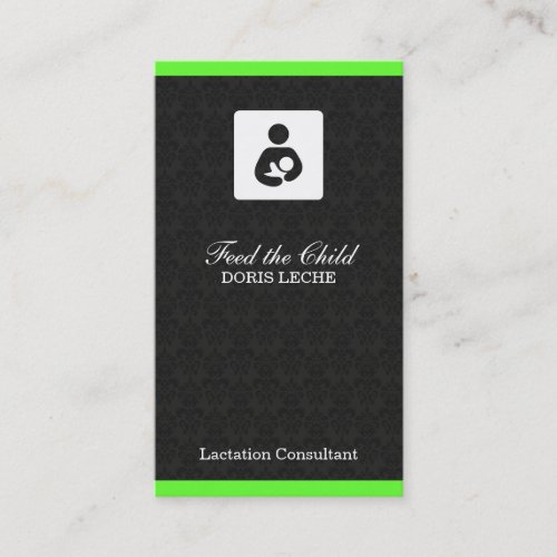 Lactation Consultant Damask Color Bar Business Card Templates