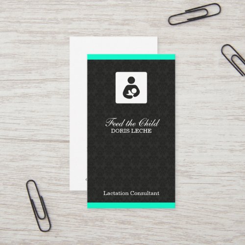 Lactation Consultant Damask Color Bar Business Card Templates