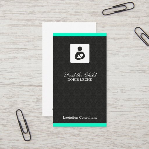 Customizable Lactation Consultant Damask Color Bar Business Card Templates