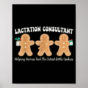Lactation Consultant Gingerbread Christmas Ibclc S Poster