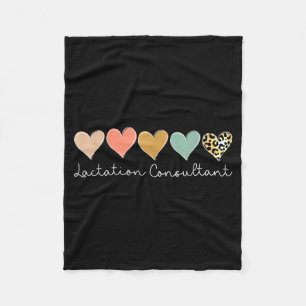 Lactation Consultant Leopard Heart, Valentine's Da Fleece Blanket