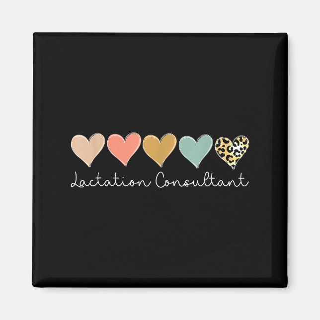 Lactation Consultant Leopard Heart, Valentine's Da Magnet (Front)