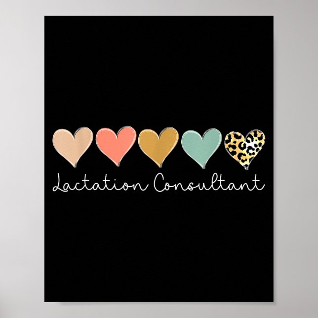 Lactation Consultant Leopard Heart, Valentine's Da Poster (Front)
