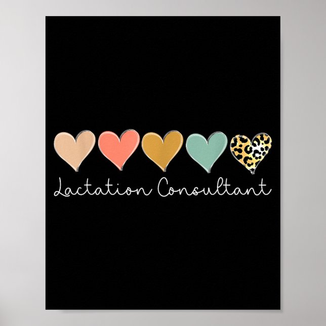 Lactation Consultant Leopard Heart, Valentines Day Poster (Front)