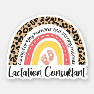 Lactation Consultant Leopard Rainbow Breastfeeding Sticker