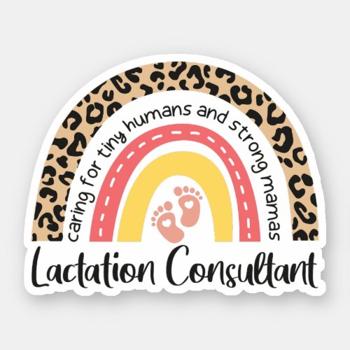 Lactation Consultant Leopard Rainbow Breastfeeding Sticker