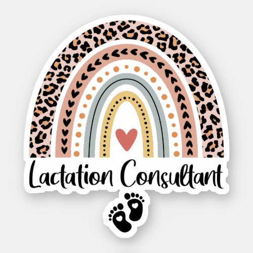 Lactation Consultant Leopard Rainbow Breastfeeding Sticker