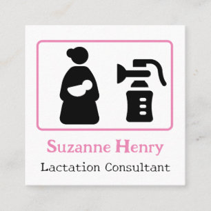 Lactation Consultant Nursing Baby Breast Pump Square Business Card