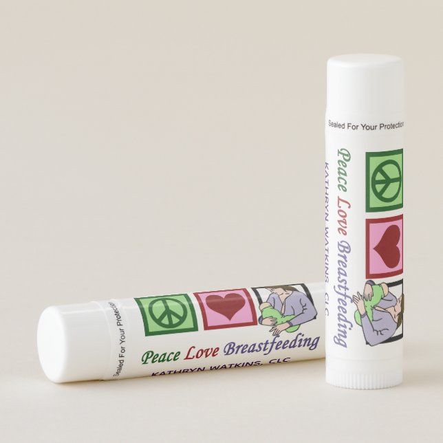 Lactation Consultant Peace Love Breastfeeding Cute Lip Balm (Front)