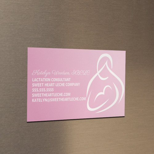 Lactation Consultant Pink Breastfeeding Class Business Card Magnet