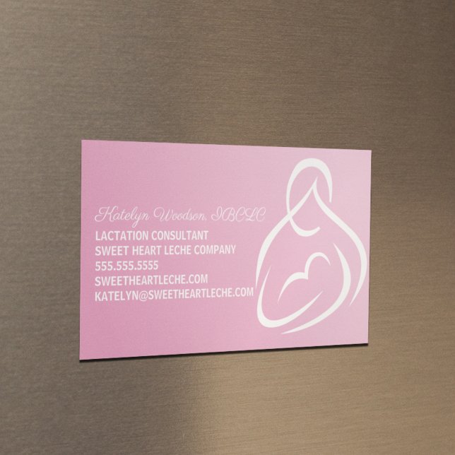 Lactation Consultant Pink Breastfeeding Class Business Card Magnet (Creator Uploaded)