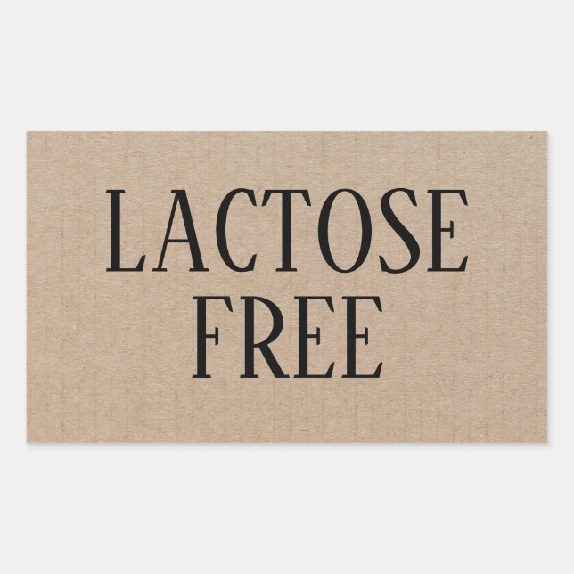Lactose Free Allergy Safe Culinary Rectangular Sticker (Front)
