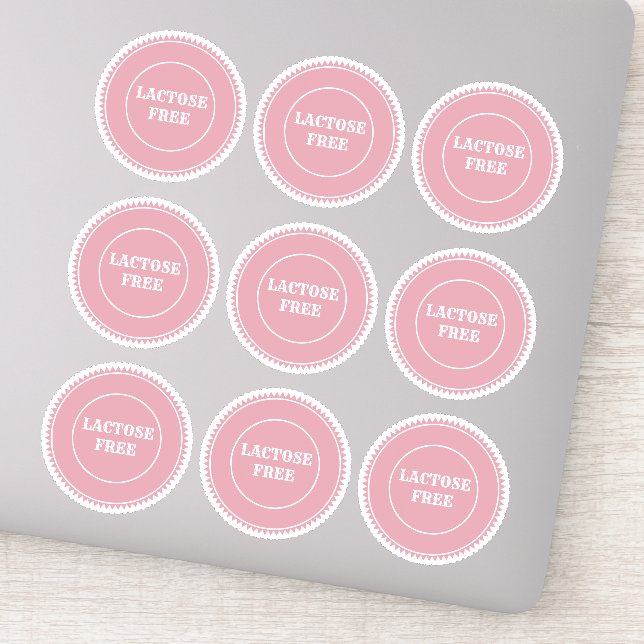 Lactose Free Allergy Safe Culinary Sticker (Detail)