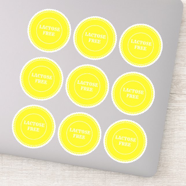 Lactose Free Allergy Safe Culinary Sticker (Detail)