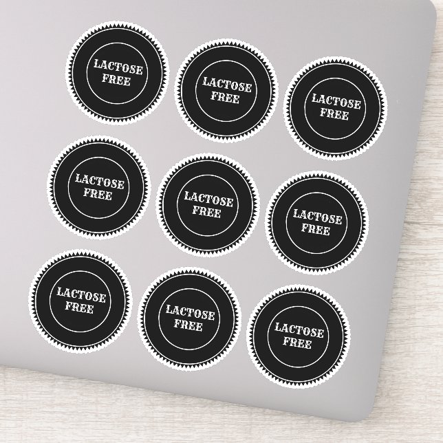 Lactose Free Allergy Safe Culinary Sticker (Detail)