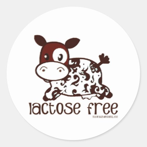 Lactose Free Brown Cow Classic Round Sticker